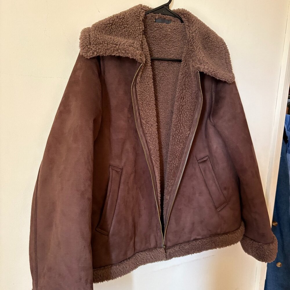 Uniqlo Women's Pile-Lined Jacked Dark Brown Size M - Picture 4 of 9